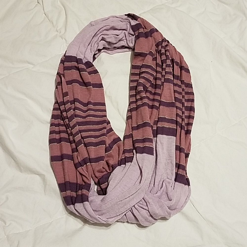 3/$15 OLD NAVY | Purple Striped Infinity Scarf - Picture 1 of 3